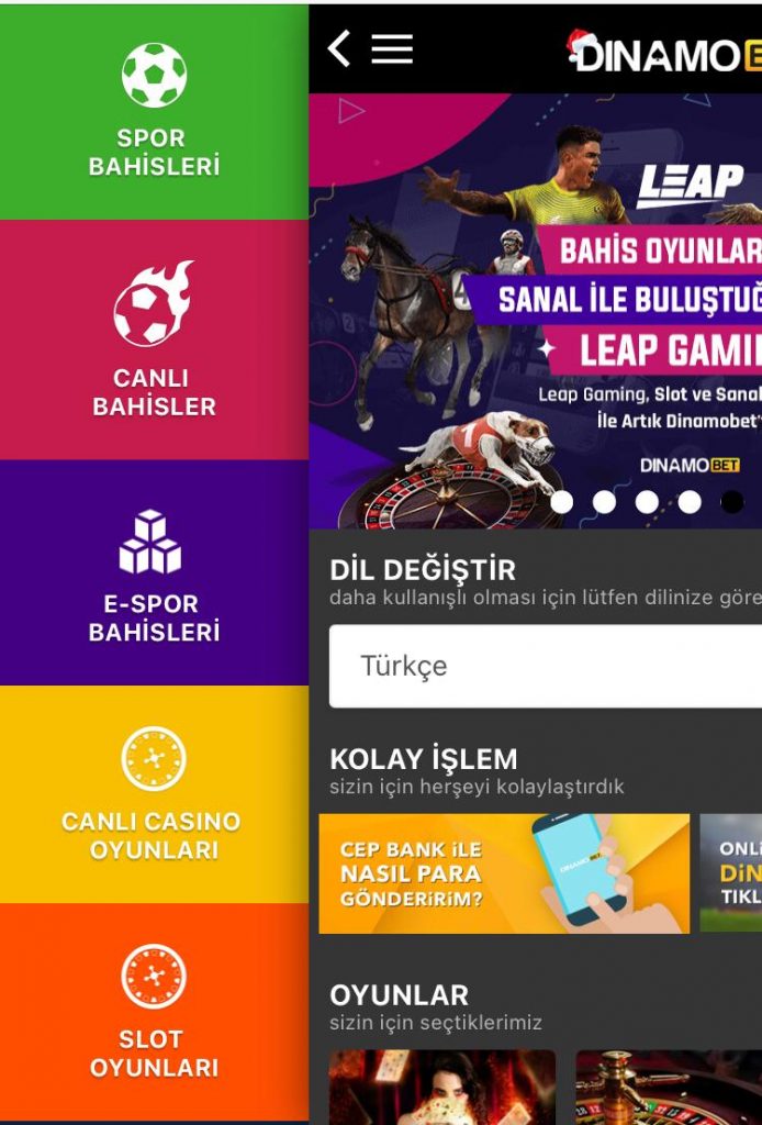 Dinamobet mobil Site Kullanımı